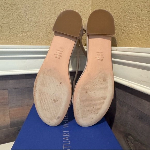 Stuart Weitzman NuNaked Leather Sandals Mid Nudist Flats 40 / 9.5 with Box Bag - Picture 3 of 6